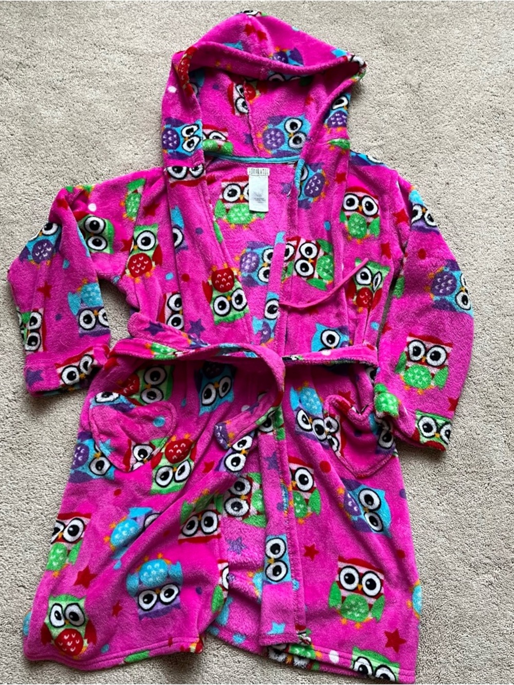 Kids Owl Fleece Robe 10/12